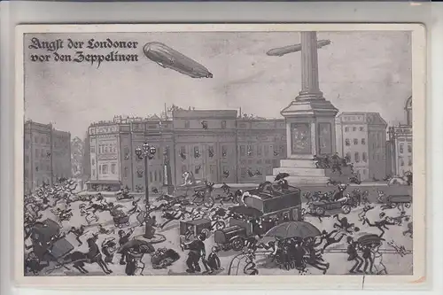 UK - ENGLAND - LONDON - Propaganda WWI, "Angst der Londoner vor den Zeppelinen", 1917