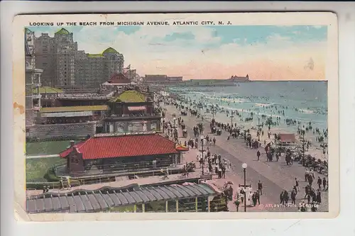 USA - NEW JERSEY - ATLANTIC CITY, Looking up the beach from Michigan Av., 1927