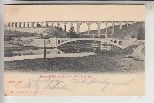 0-9295 WECHSELBURG, Göhrener Viaduct und Strassenbrücke, 1907