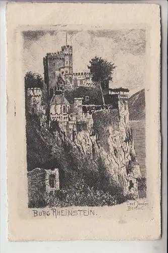 6531 TRECHTINGSHAUSEN, Burg Rheinstein, Künstler-Karte Carl Jander-Berlin