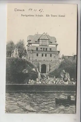 2400 LÜBECK, Navigations Schule, Elb Trave Kanal, 1903