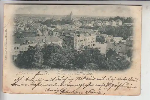 0-9250 MITTWEIDA, Gruss aus...., 1901, kl. Druckstelle