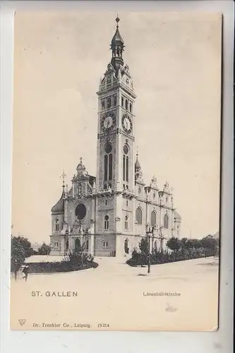 CH 9000 SANKT GALLEN, Linsebühlkirche, frühe Karte-ungeteilte Rückseite, Trenkler-Leipzig