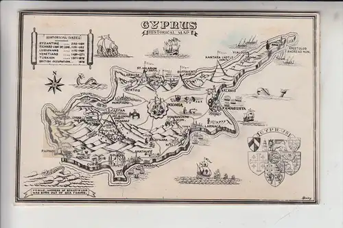 ZYPERN / CYPRUS, Historical Map, 1950