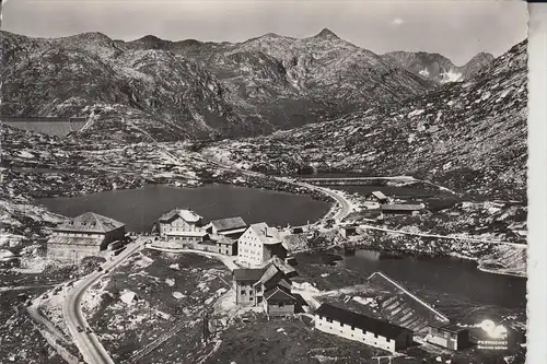 CH 6490 ANDERMATT UR, Gotthard-Pass Hospiz, Flugaufnahme, 1963