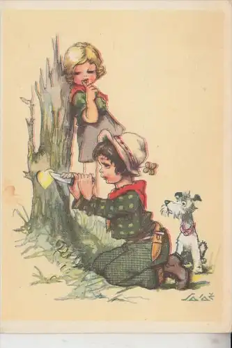 KINDER, Künstler-.Karte A.L. Salac