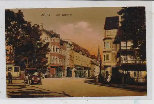 4130 MOERS, Am Steintor, Strassenbahn, Taxi, coloriert, Verlag Knuffmann - Köln