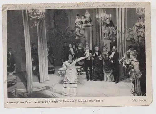 1000 BERLIN , Komische Oper, Vogelhändler, Szenenbild, W.Felsenstein, 1952, Eckmangel