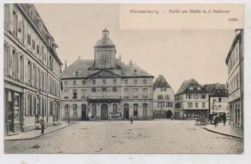 F 67160 WISSEMBOURG / WEISSENBURG, Partie am Markt und Rathaus, Verlag Reinicke & Rubin Magdeburg