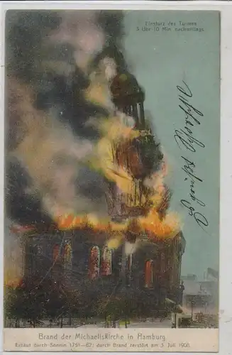 2000 HAMBURG, Brand der Michaelskirche 1906