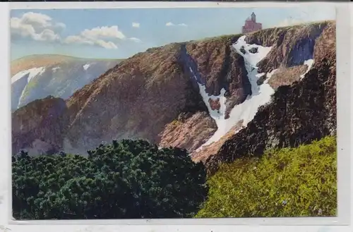 NIEDER - SCHLESIEN - PETERSDORF / PIECHOWICE (Hirschberg), Die Kleine Schneegrube mit der Baude und dem Hohen Rad