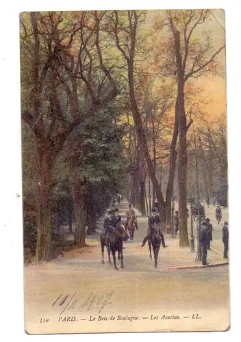 F 75016 PARIS, Le Bois de Boulogne, 1907, Promenade du matin, Louis Levy # 339