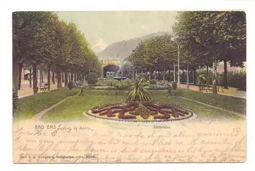 5427 BAD EMS, Unterallee, 1903, Verlag Boogaart Wiesbaden, color