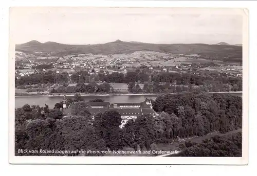 5480 REMAGEN - ROLANDSECK, Blick auf Nonnenwerth und Grafenwerth, 1951