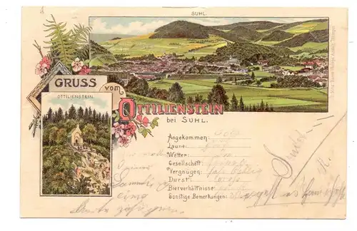 0-6000 SUHL, Litho, 1899, Gruss vom Ottilienstein