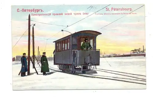 STRASSENBAHN / TRAM - Sankt Petersburg, Linie entlang der Newa, 1911