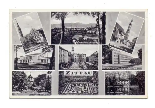 0-8800 ZITTAU, Grenzlandtheater, Markt, Weinau, Klosterkirche...1941