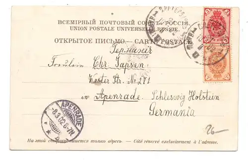 RU 190000 SANKT PETERSBURG, Quai de L'Amiraute, Jugendstil-Litho, 1902, kl. Fleck