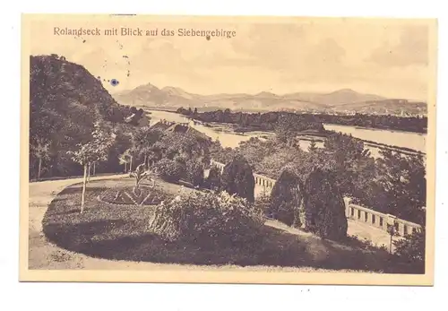 5480 REMAGEN - ROLANDSECK, Blick auf Nonnenwerth, 1913