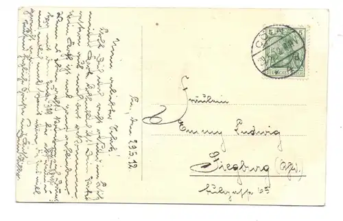 5480 REMAGEN - ROLANDSECK, Blick auf Nonnenwerth, 1912, Kupferstich-AK