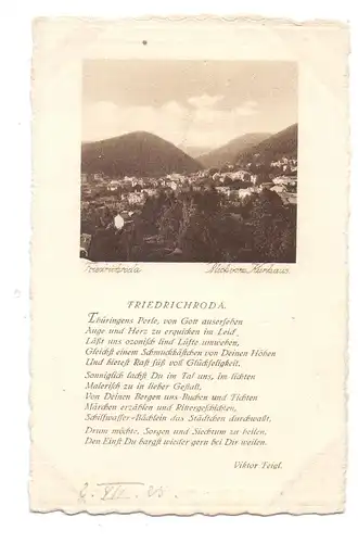 0-5804 FRIEDRICHRODA, Heimatgedicht Victor Feigl, 1925