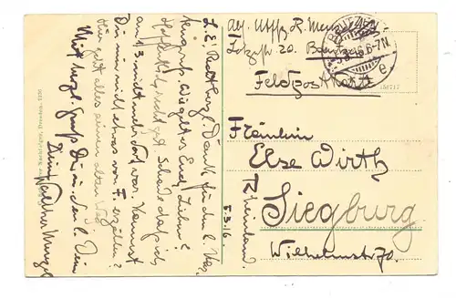 0-8600 BAUTZEN, Alte Waffenschmiede, 1916, Feldpost 1.Weltkrieg