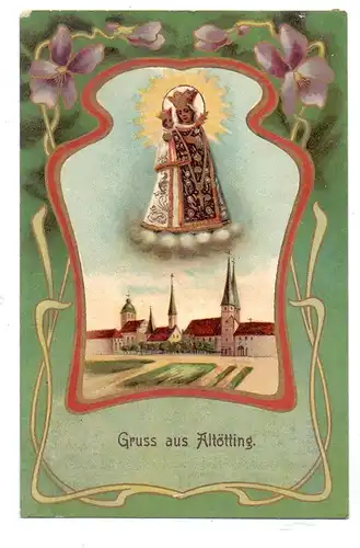 8262 ALTÖTTING, Wallfahrtsort, Mariendarstellung, Jugendstilornamente, 1909