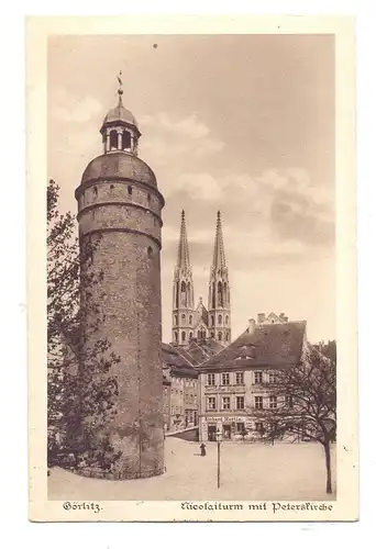 0-8900 GÖRLITZ, Nicolaiturm und Peterskirche, 1914, kl. Druckstelle