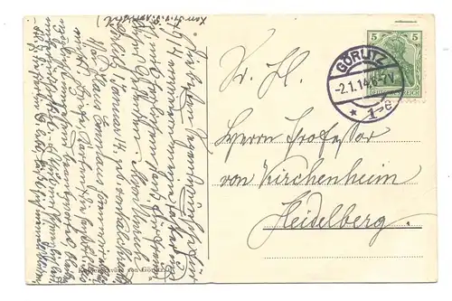 0-8900 GÖRLITZ, Nicolaiturm und Peterskirche, 1914, kl. Druckstelle