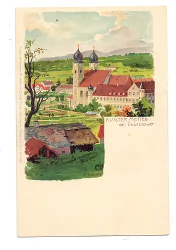 8360 DEGGENDORF, Kloster Metten, Künstler-Karte