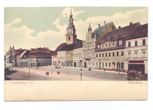 0-9262 FRANKENBERG, Marktplatz, geprägt / embossed / relief, ca. 1905