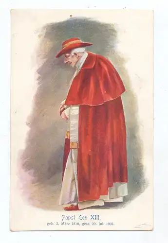 RELIGION - PAPST - LEO XIII. Künstler-Karte, Brüder Kohn Wien, ca. 1905