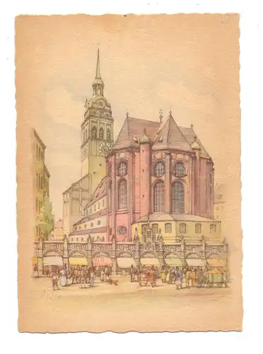 8000 MÜNCHEN, Stadtpfarrkirche St. Peter, Spendenkarte für den Wiederaufbau