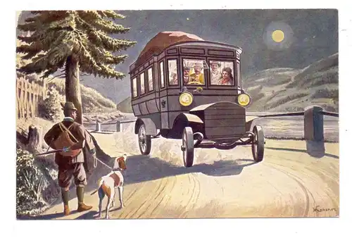 OMNIBUS - K. & K. Automobilpost (1908), Jäger mit Jagdhund