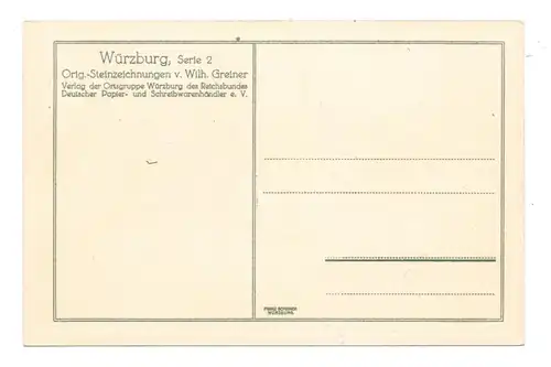 8700 WÜRZBURG, Steindruck, Käppele und Stadt, Künstler Wilhelm Greiner, Verlag Franz Scheiner