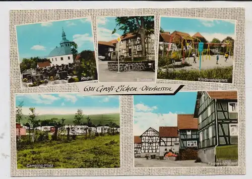 6315 MÜCKE - GROSS-EICHEN, Kindespielplatz, Camping-Platz, Brunnen...., kl. Einriss oberhalb