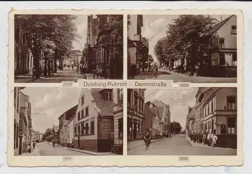 4100 DUISBURG - RUHRORT, Dammstrasse, 1933 / 1934, belebte Szenen