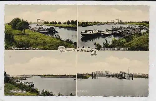 4223 VOERDE - FRIEDRICHSFELD, Schleuse, Ölhafen, Rheinbrücke, Binnenschiffe