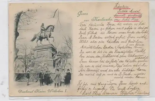 7500 KARLSRUHE, Denkmal Kaiser Wilhelm I. animierte Szene 1898