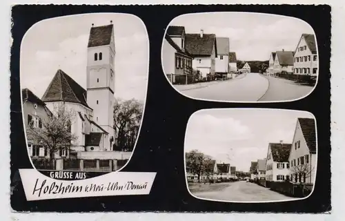 7911 HOLZHEIM bei Neu-Ulm, Strassenpartien, Kirche