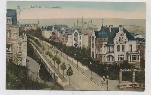 5100 AACHEN, Villen in der Nizzaallee, coloriert, 1907, Verlag Schweitzer