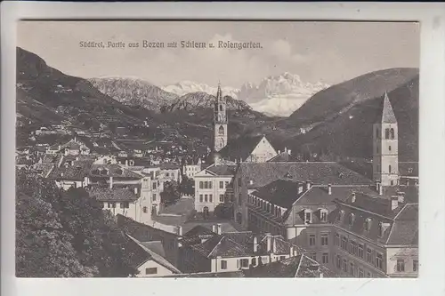 I 39100 BOZEN, Ortsansicht mit Schlern  & Rosengarten