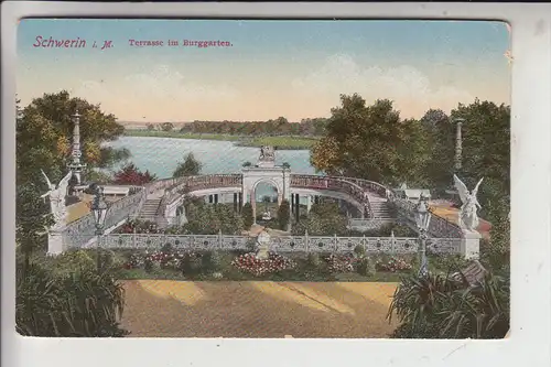 0-2750 SCHWERIN, Terrasse im Burggarten, 1918