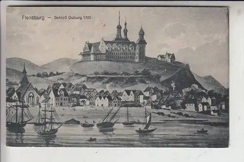 2390 FLENSBURG, Schloss Duburg 1700, historische Ansicht