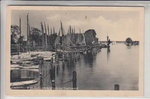 0-2200 GREIFSWALD - WIECK, Fischerboote am Bollwerk, 194...