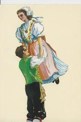 SCHLESIEN - NIEDERSCHLESIEN - Trachten aus dem Riesengebirge, Nachkriegskarte