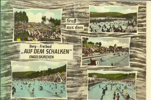 5250 ENGELSKIRCHEN, Berg Freibad Auf dem Schalken, Mehrbildkarte