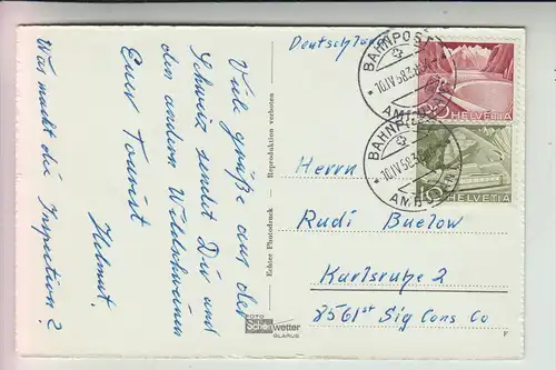 CH 8750 GLARUS, Ortsansicht 1958, Bahnpost/Ambulant 10.IV.58 3884 TPO