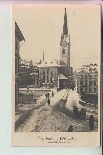 CH 8000 ZÜRICH, Neujahrsgrusskarte 1923, Briefmarke fehlt