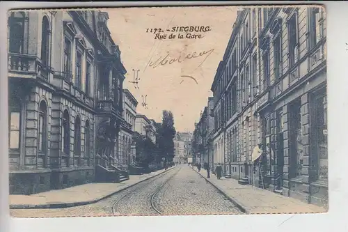 5200 SIEGBURG, Bahnhofstrasse / Rue de la Gare 1925, aus der Zeit der franz. Rheinlandbesetzung